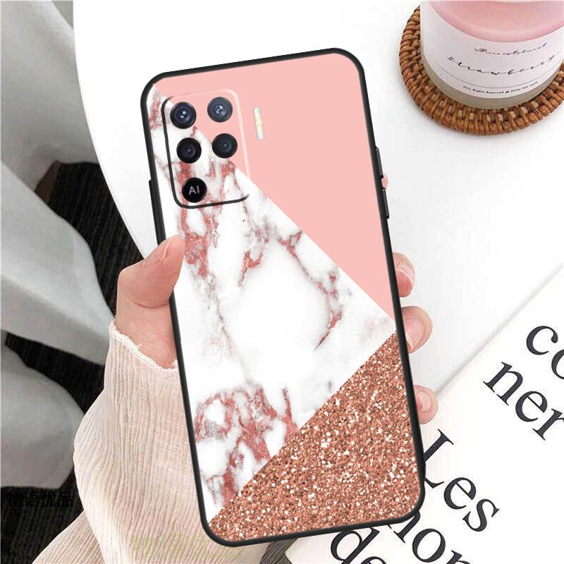 Чехол в стиле Rose Gold для Oppo A18 A74 A57 A17 A77 A38 A58 A78 A98 A54 A94 A80 A60 A40 A96 A76 A16 A15 A5 Pro