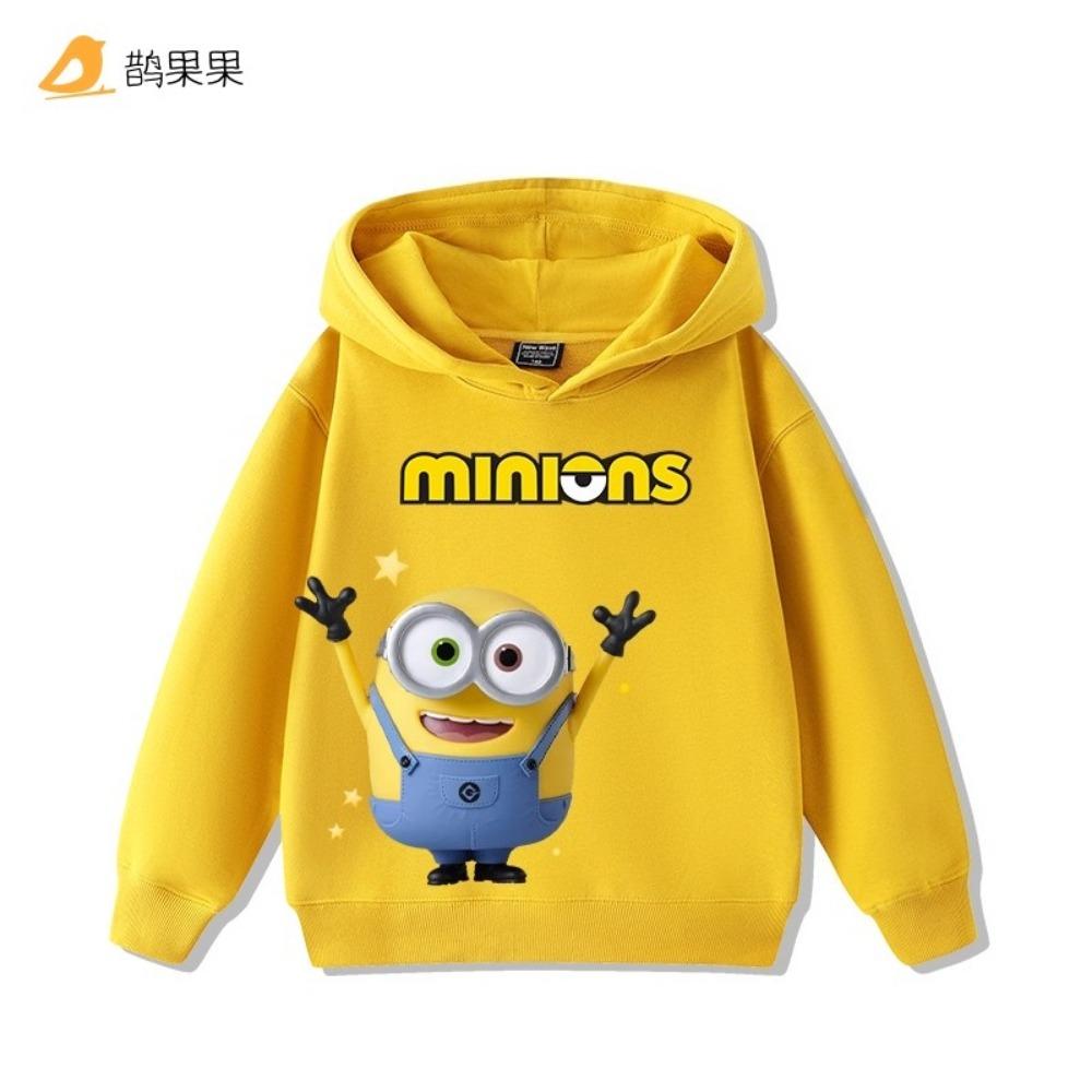 Minion Double-Sided Printed Children's Sweatshirt - Fall/Winter Boys' and Girls' Outdoor Loose Comfortable Hooded Top