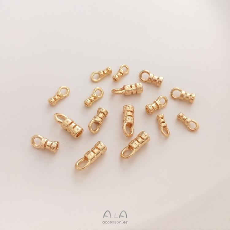 Застежка-цепочка из золота 14 карат и кожаный концевик для шнура для изготовления украшений своими руками