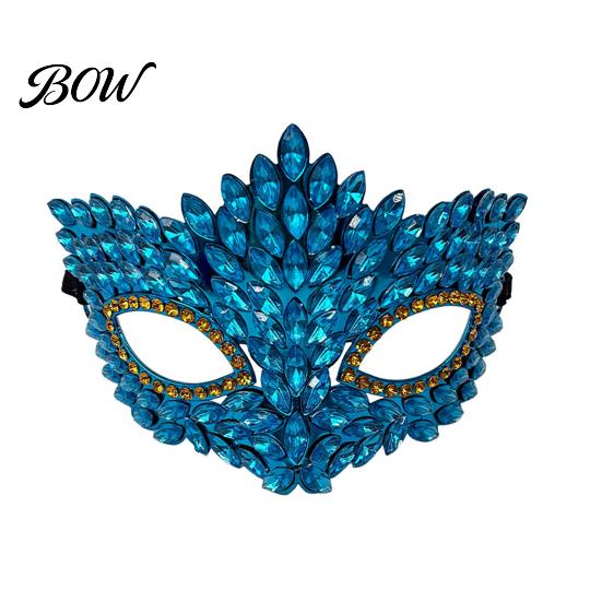 Dazzling Rhinestone Masquerade Accessory Gothic Cat Eye Mask, Vintage Half Face, Sexy Cat-eye Party Mask Halloween Costume, Glitter for Delicate