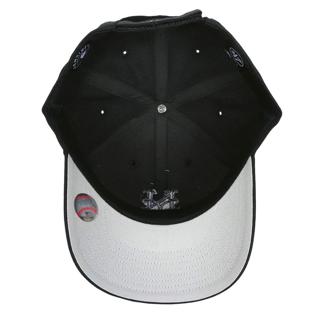 47 Brand 47 MVP Регулируемая кепка с логотипом MLB Street Free Mets, Мужская низкопрофильная кепка, 6-панельная, Черная, Стиль, Размер, [Б/У]