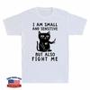 LGBT Black Cat I Am Small and Sensitive But Also Fight Me Funny Men's T Shirt