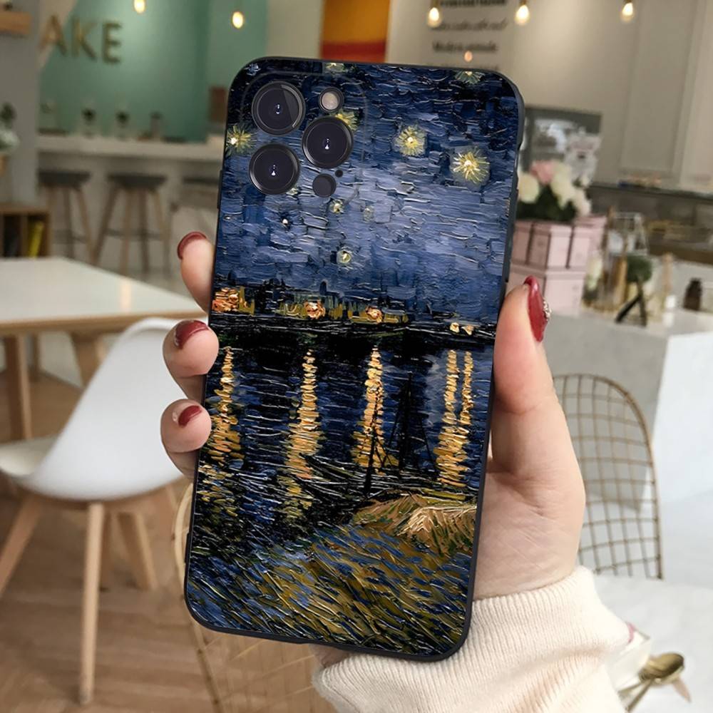 Чехол для телефона с масляной картиной Ван Гога для iPhone 17 Air 16 15 14 13 12 11 Pro Max 16 15 14 Plus Мягкий чехол из ТПУ