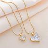 Necklace does not fade, women's summer love zircon new fashion necklace, versatile titanium steel necklace, advanced sense collarbone chain