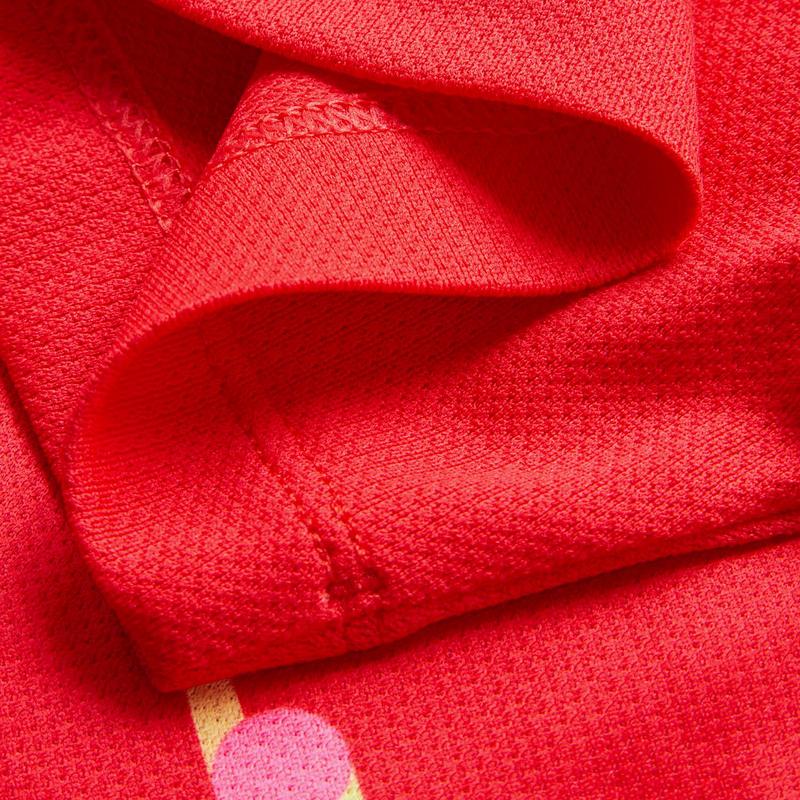 Li-Ning Мягкий Удобный Дышащий Спортивный Пуловер Футболка с Коротким Рукавом Унисекс Топы Вишнево-Красный AATT077-2