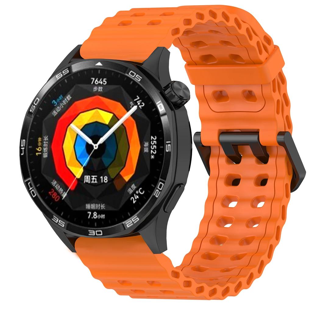 22мм Океанический силиконовый ремешок для Huawei Watch GT5 5Pro GT4 46мм Сменный 24мм браслет для Samsung Galaxy Watch 3 45мм Gear S3