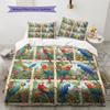 Ретро Цветочный Попугайный Узор Постельное Белье, Комплект С Одеялом Пододеяльник Наволочка Домашний Подарок На День Рождения (1 пододеяльник + 2 наволочки, без наполнителя)