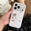 Розовый чехол для iPhone с клубничным мишкой и сердцем для 16 Pro Max/15/14 (Девочковый дизайн)