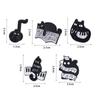 Breastpin Black Cat Enamel Pin Cartoon Beating Note Brooch Cool Piano Cat Badge  Trousers