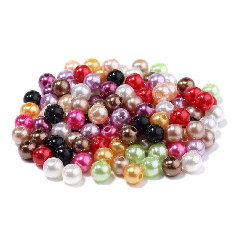 Abs Color Monochrome Straight Hole Imitation Pearl Beaded Bracelet Diy Bracelet Accessories