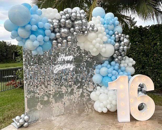 Набор арки из 142 сине-бело-серебристых воздушных шаров, подходит для вечеринки «Twinkle Twinkle Little Star», дня рождения, свадебного украшения