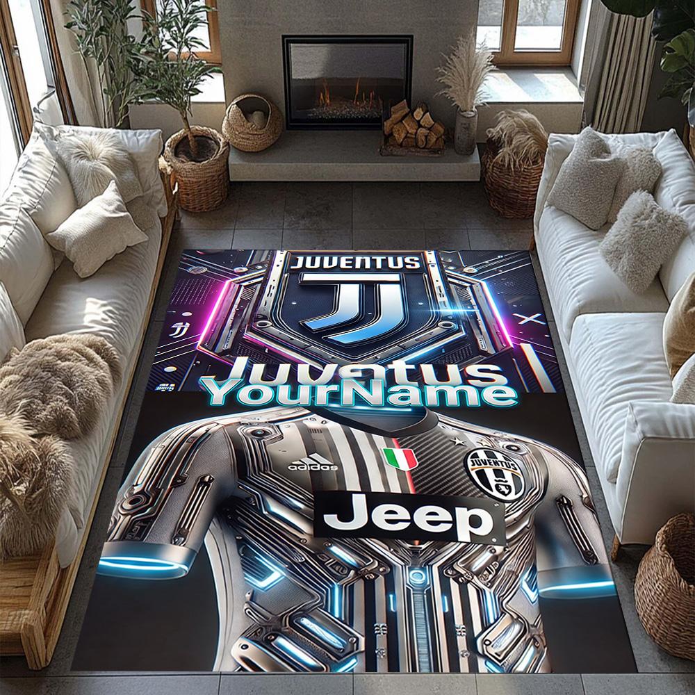 Juventus Personalized Name Floor Rug Office Rug Suitable for Hallway Dining Room Balcony Study room Antislip Carpet Decorate Offices