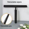 Скребок для окон, выдвижной, с противоскользящей ручкой, длинная ручка, не требующая сверления, для ванной комнаты, силиконовый