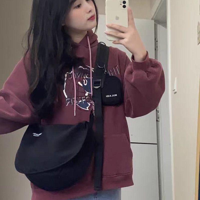 Casual Dumpling Bag Sports Style Messenger Bag Female Large-capacity Canvas Bag Student Class Shoulder Commuter Bag