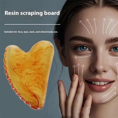 1 шт. Скребок Гуа Ша из смолы Инструмент для массажа лица Гуаша Массажная доска Подтяжка лица Похудение Скребок Скребковая пластина