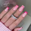 Pink Gradient French Manicure: 24 Removable Short False Nails
