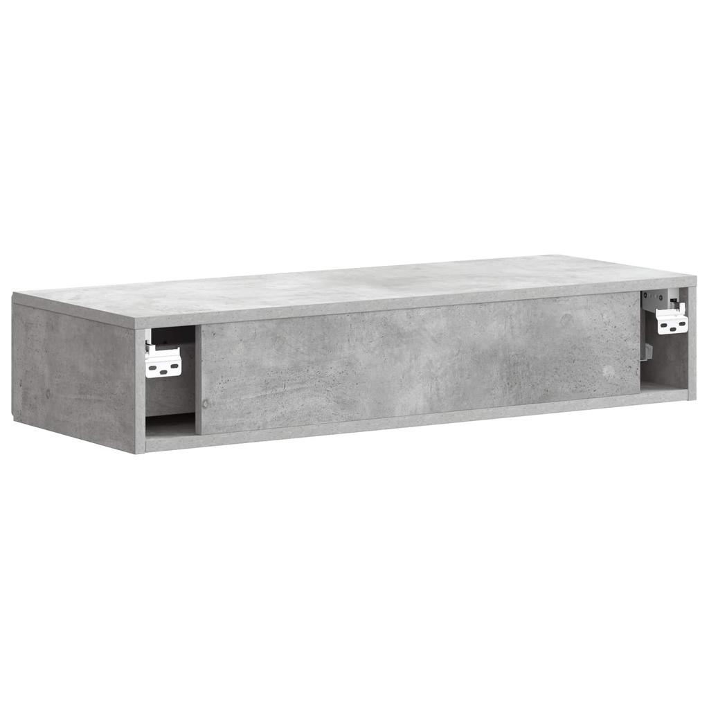 Wall Mounted Side Table Concrete Grey 87.5 x 34.5 x 17 cm