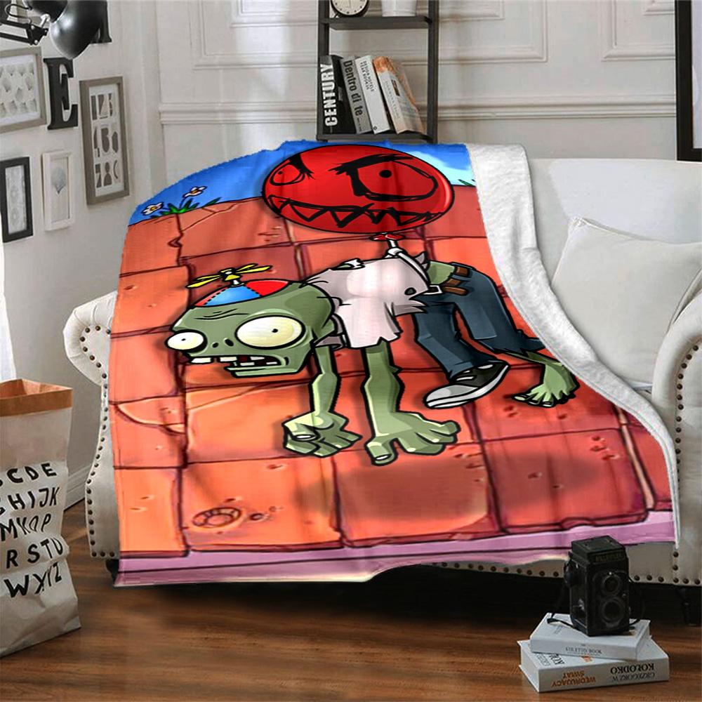 Plants Vs. Zombies Blanket Soft Warm Cozy Suitable for Office Bedding Seaside All-Season Use Warmthful Decor Birthday Christmas Gift Blanket