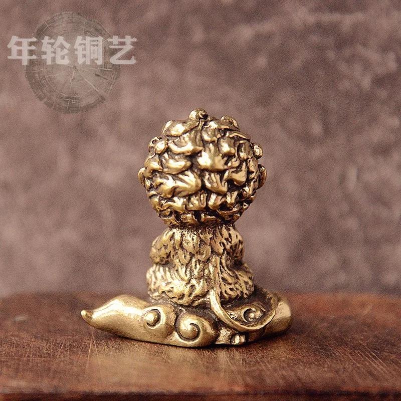Sun Wukong Handmade Solid Brass Craft Ornament, Chinese Style Desktop Decoration, Journey to the West Sculpture Gift