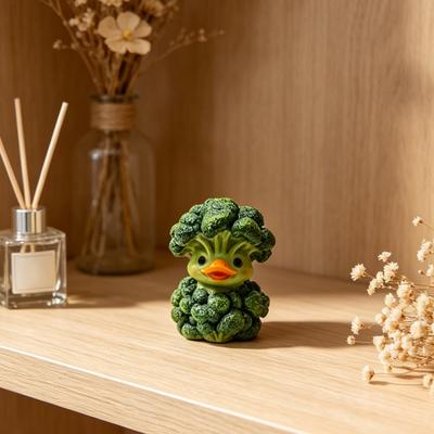 Утка с брокколи Украшение из смолы Уточки-овощи Фигурка Милое овощное утиное украшение для офиса