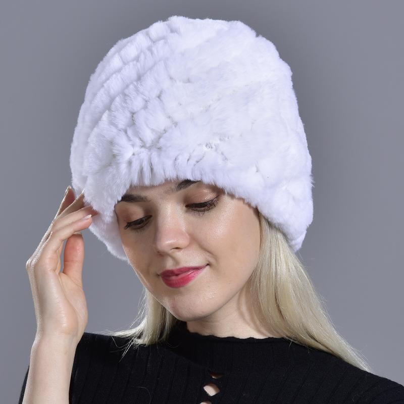 Зимняя теплая вязаная меховая шапка из кроличьего меха с ананасом, женские толстые шапки, шапочки для мамы