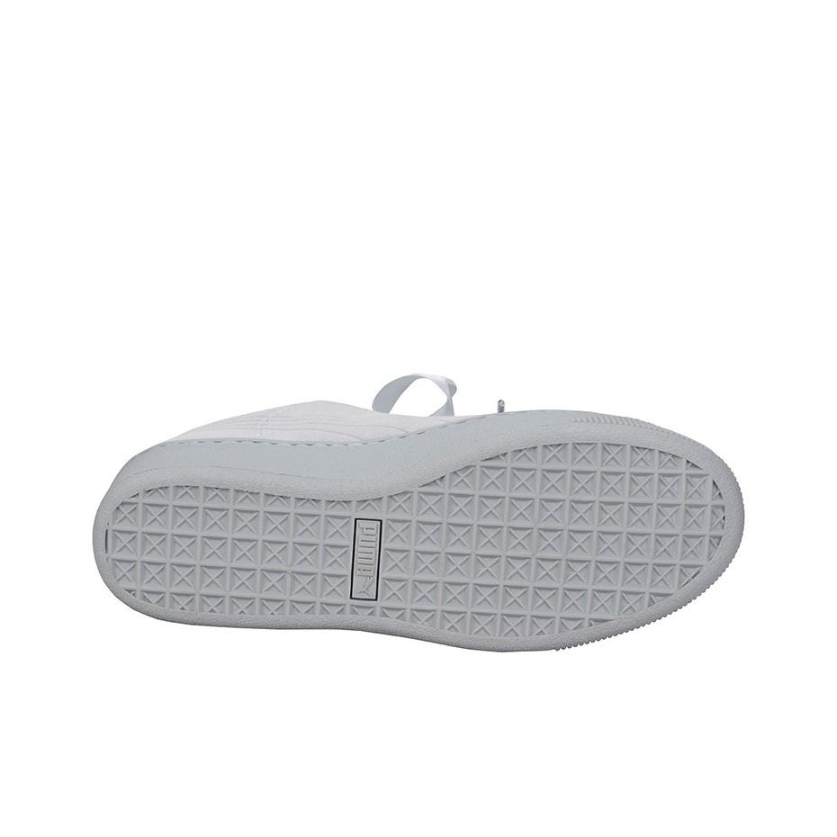 Puma Vikky Platform Ribbon Satin Ретро Повседневные Низкие Кроссовки Женские кроссовки Серый Белый 366418-02