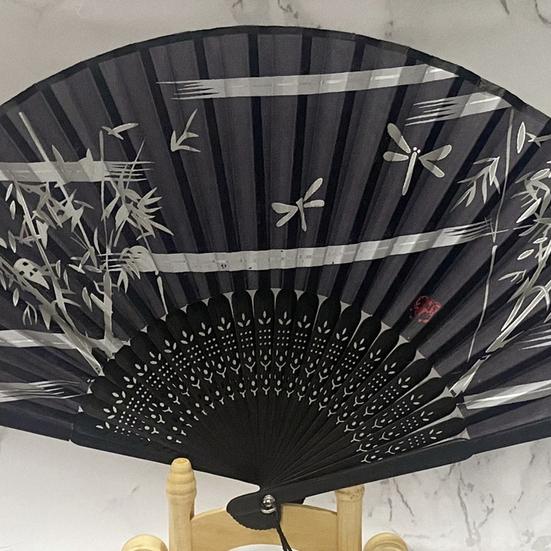 Складной веер с кисточкой, китайский бамбук, ручная роспись, цветочный принт, принт в виде листьев, танцевальное представление, реквизит для фотографий