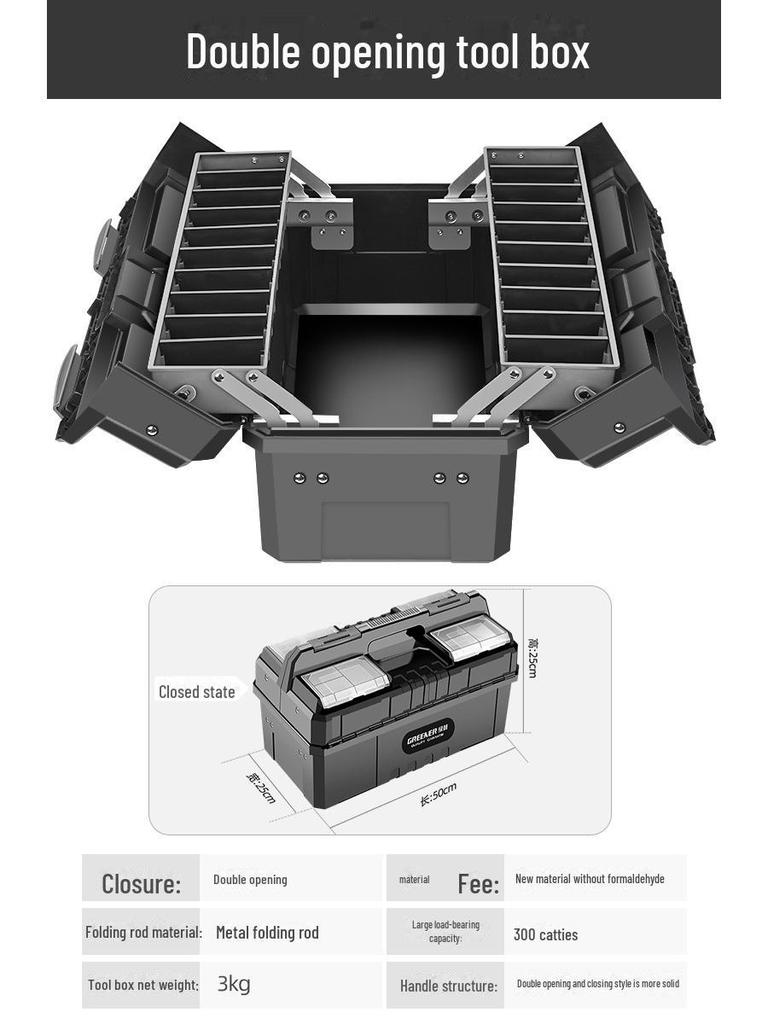 Зеленый Лес Портативный Складной Пластиковый Ящик для Инструментов для Электриков
