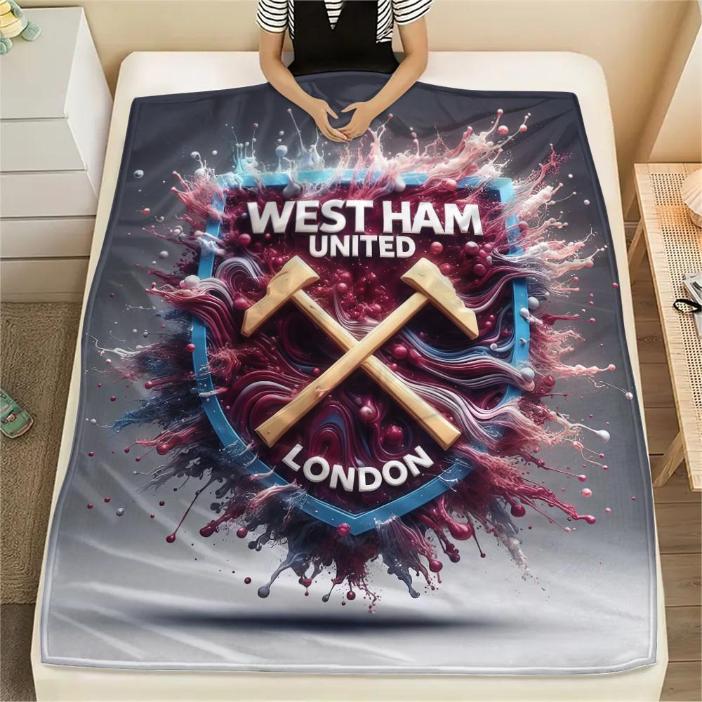 West Ham United FC Flannel Blanket, High quality Comfortable for All Seasons, Home Decor, Warmth and Comfort