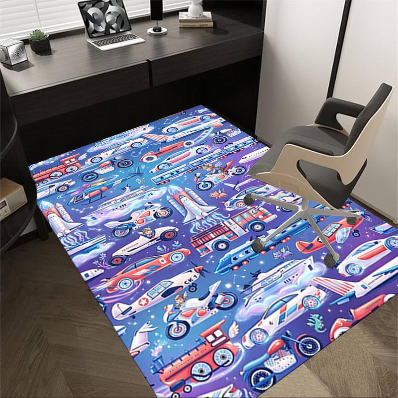1PC Transportation Vehicles Non-Slip Floor Carpet Compatible for Office&Living Room&Bedroom&Dining room - Soft & Pattern-G0334