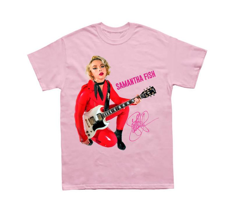 Samantha Fish Guitar Signature Shirt Light Pink Unisex S-5XL 1H0683 Unisex T-Shirt