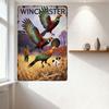 Винтажная металлическая жестяная вывеска Winchester, Рустикальная сцена охоты на фазанов с человеком и собакой, Ретро декор для загородного дома, Мужской уголок, Кафе, Бар