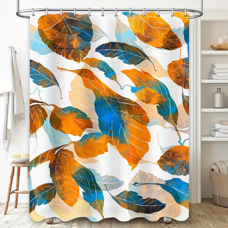 Креативная художественная водонепроницаемая и устойчивая к плесени шторка для душа, современный простой дизайн с рисунком листьев, занавеска для ванной