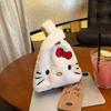 New Hello Kitty Women's Shoulder handbag Cute Cat handbag lamb plaid pattern Women's shoulder handbag Mini Kawaii Shoulder Bag