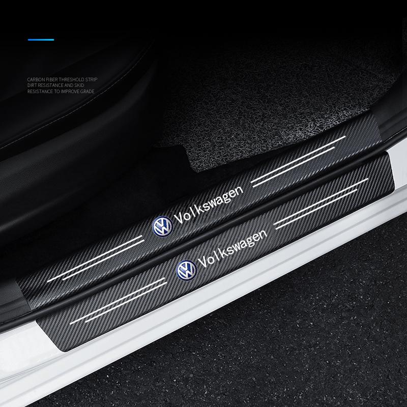 Для автомобиля Volkswagen Накладка на порог Защитная наклейка из углеродного волокна Для VW Volkswagen GTI Golf Polo Tiguan Passat Touareg Magotan Jetta PT7