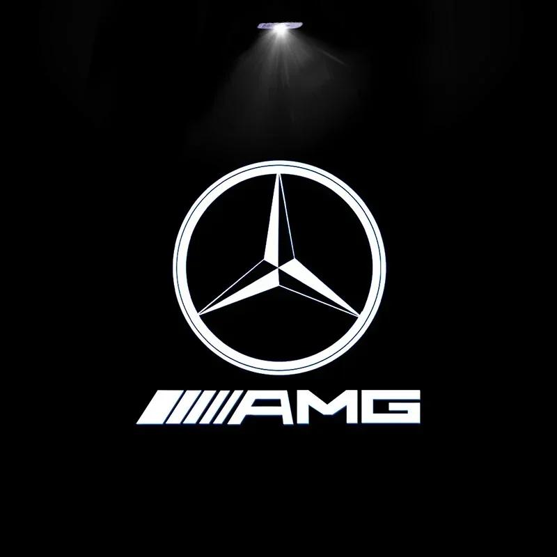2 шт. Автомобильная дверь приветственный логотип Mercedes Benz подсветка Эмблема AMG A C E GLC GLA GLE GLB Класс W177 W205 W212 W213 X253 X156 W166 X247
