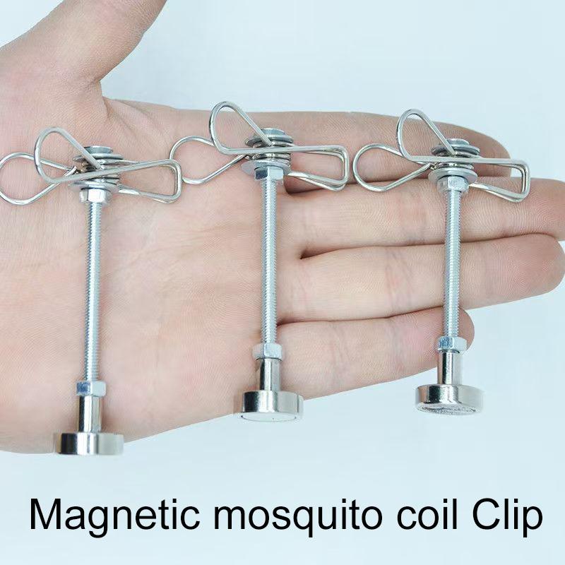 Magnetic Mosquito Coil Holder Clip,Portable Stainless Steel Standing Incense Clip For Outdoor Camping Mosquito Coil Rack