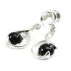 [I2563] - Silver Earrings 'Déesse Noir De Jais' Silver-black (rhodium-plated) - 32x11 Mm