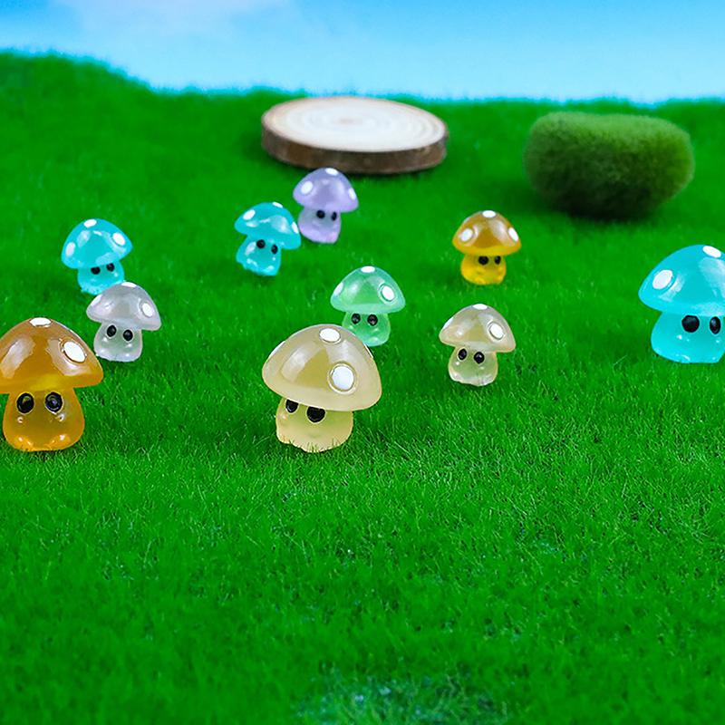 5 шт. красочные светящиеся крошечные грибы мини-статуэтки миниатюрные светящиеся грибы сказочные садовые аксессуары домашний декор своими руками