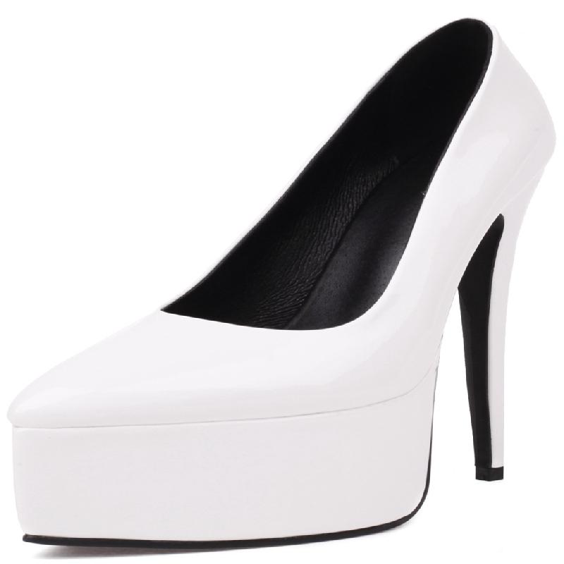 Platform Women's High Heels Pumps Shoes Elegant 2025 Black White Pink Heeled Dance Party Wedding Office Shoes Ladies Large Size