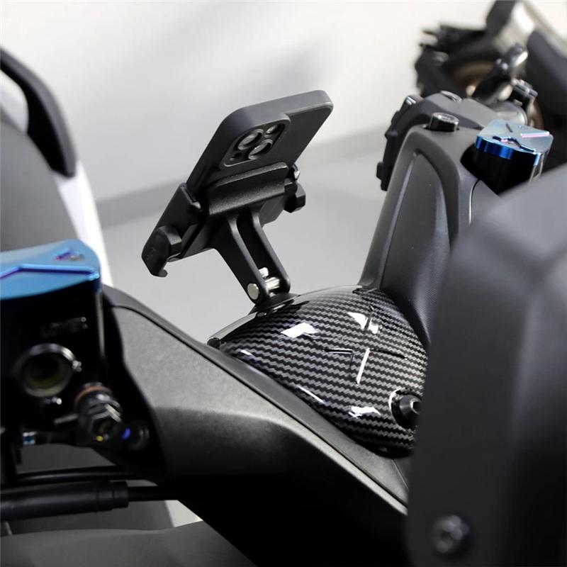 Motorcycle Handlebar Upper Faucet Cover With Phone Holder For XMAX X-MAX 300 2017-2025 Accessory Parts