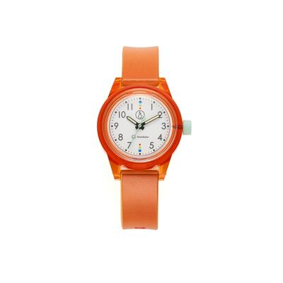 Аналоговые солнечные наручные часы Analog Smile R03A-002VK Водонепроницаемый полиуретановый ремешок Цвет: цитрусово-оранжевый