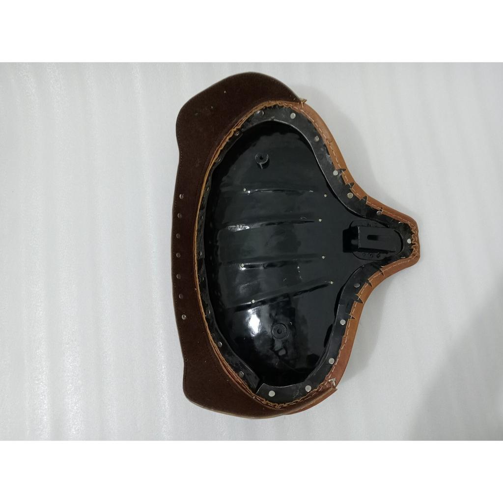 Solo Seat For Harley Tan Leather Skirt Knucklehead Panhead Shovel TC Bobber |Fit