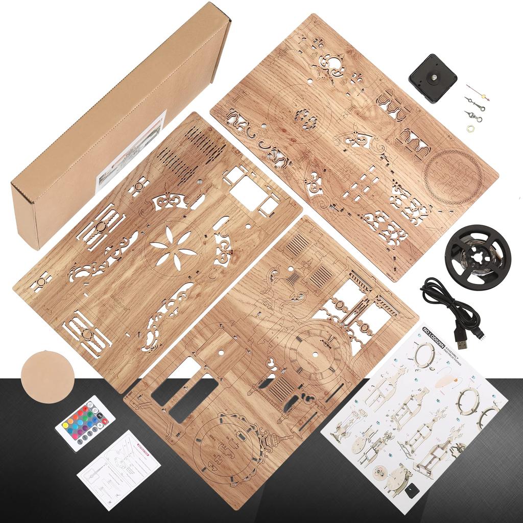 FUNPOLA LED 3D Puzzle Деревянный пазл 3D Puzzle Часы Башенные настольные часы Украшение дома Сделай сам Скандинавский интерьер своими руками с инструкциями для детей