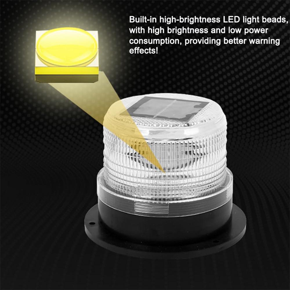 Солнечный светодиодный стробоскопический сигнальный маячок Полицейский мигающий светодиодный стробоскоп На солнечной батарее Аварийные огни на крышу спасательной машины с магнитной основой