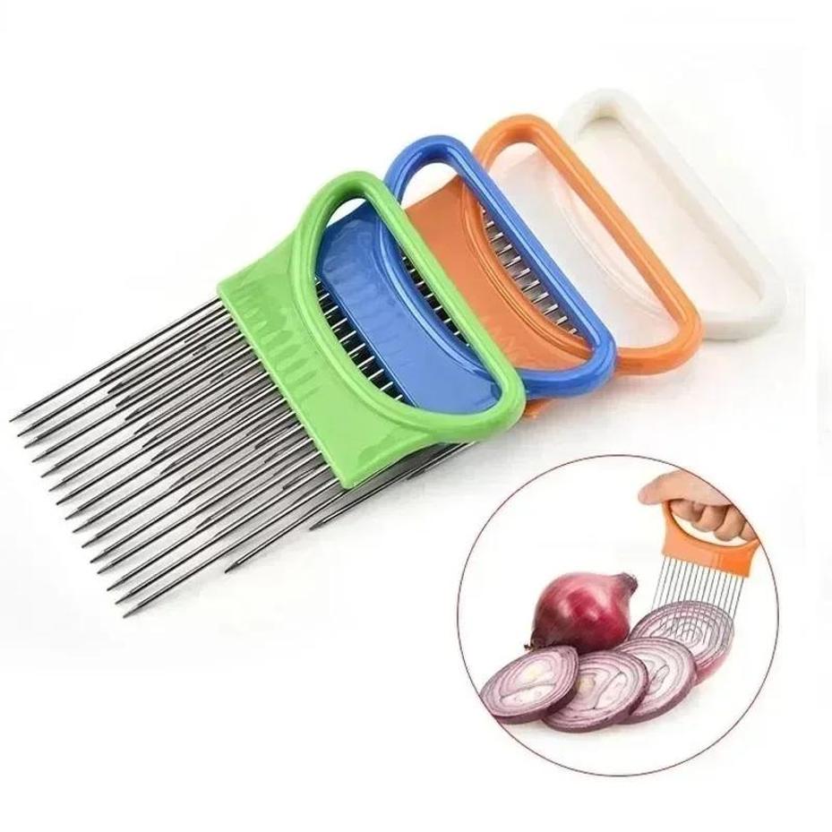 1 Pcs Vegetable Fruit Beef Onion Slicer Cutter Stainless Steel Meat Needle Kitchen Household Accessories Tools Random Color