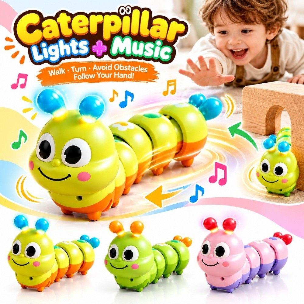 Light and Music Baby Crawling Toy Lightweight Interactive Baby Toy Electric Caterpillar Toy Play