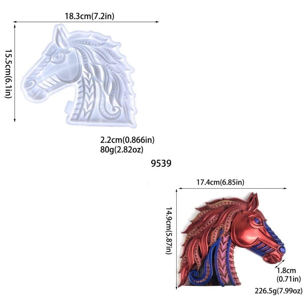 Силиконовые 3D формы для животных в виде лошадиной головы, 3D формы для лошадиной головы из смолы для украшения двора