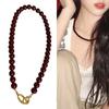 Beaded Necklace Glass Beads Copper 31-40cm Gold Plated Chain Double Toggle Clasp for Fashion Lovers Party Jewelry