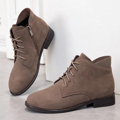 Модные женские ботинки челси GKTINOO 2025 Осень Зима Новые Натуральная кожа Модная Повседневная обувь Женские Замшевые Ботильоны на шнуровке